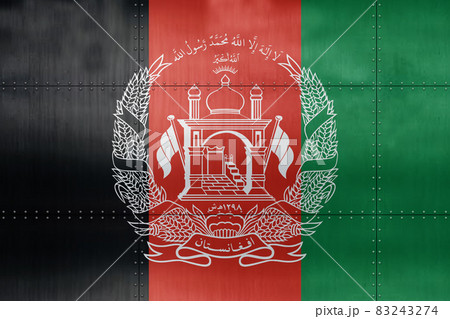 3D Flag of Afghanistan on metal 83243274