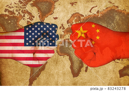 3D Flag of USA and China 83243278