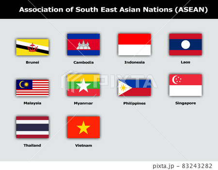 3D illustration flags of ASEAN 83243282