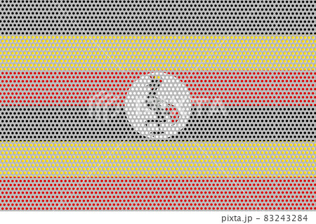 3D Flag of Uganda on metal 83243284