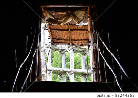 三内丸山遺跡、大型竪穴式住居から六本柱を望む 83244365