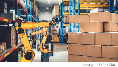 Smart robot arm system for innovative warehouse and factory digital technology 83244788