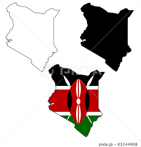 Maps of Kenya on white background. Kenya map sign. outline map of Kenya. flat style.