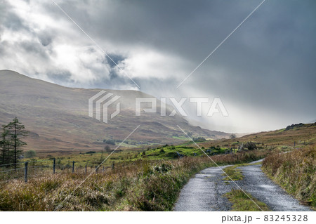 Rain coming in at the Bluestack Mountains between Glenties and Ballybofey in County Donegal - Ireland Rain coming in at the Bluestack Mountains between Glenties and Ballybofey in County Donegal - Ireland 83245328