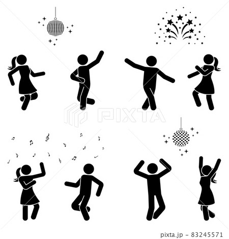 160+ Drawing Of A Stick People Dancing Stock Illustrations