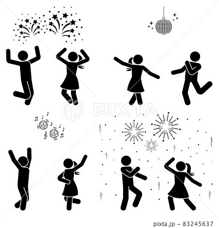 160+ Drawing Of A Stick People Dancing Stock Illustrations