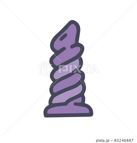 ribbed dildo color vector doodle simple icon 83246887