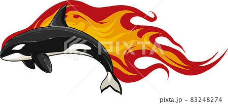 killer whale with flames vector illustration design killer whale with flames vector illustration design 83248274