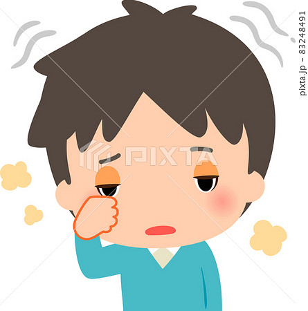 眠気に抗っている若い男性 眠気に抗っている若い男性 83248491