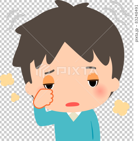 眠気に抗っている若い男性 眠気に抗っている若い男性 83248491