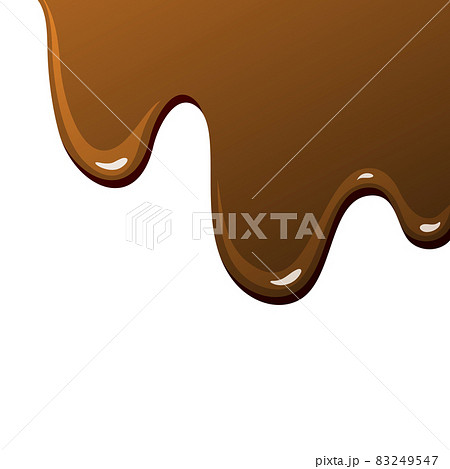 とろりと溶けるチョコレートのイラスト 白背景 ベクター 切り抜き のイラスト素材