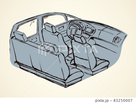 Interior of the car. Vector drawing 83250007