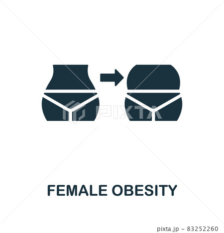 Female Obesity icon. Monochrome sign from diet collection. Creative Female Obesity icon illustration for web design, infographics and more Female Obesity icon. Monochrome sign from diet collection. Creative Female Obesity icon illustration for web design, infographics and more 83252260