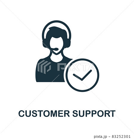 Customer Support icon. Monochrome sign from customer relationship collection. Creative Customer Support icon illustration for web design, infographics and more 83252301