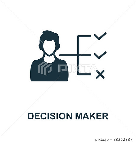 Decision Maker icon. Monochrome sign from corporate development collection. Creative Decision Maker icon illustration for web design, infographics and more 83252337