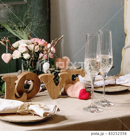 st. Valentines day table setting 83252356