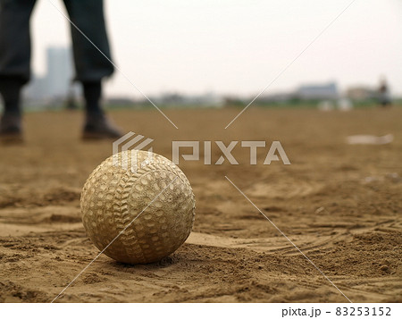 草野球のボールの写真素材