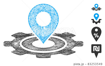 Linear Industrial Map Marker Vector Mesh 83253549