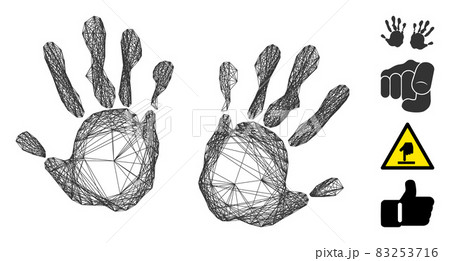 Net Hand Prints Vector Mesh Net Hand Prints Vector Mesh 83253716