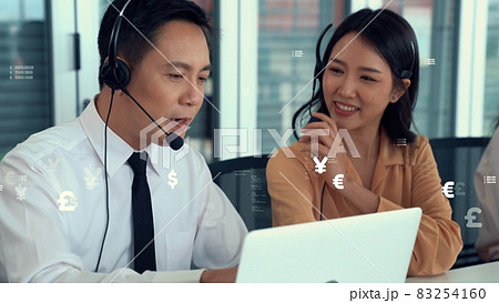 Customer support call center provide data with envisional graphic 83254160