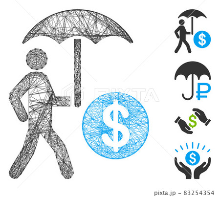 Hatched Financial Umbrella Protection Vector Mesh 83254354