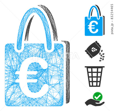 Net Euro Shopping Bag Vector Mesh 83254465