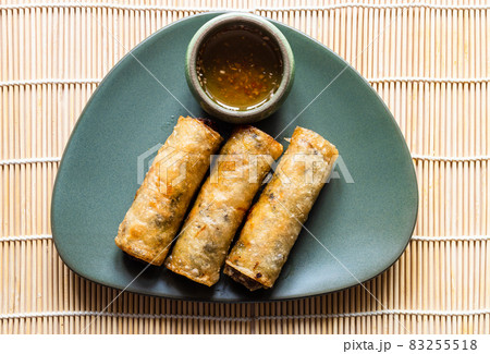 portion of Vietnamese fried spring rolls portion of Vietnamese fried spring rolls 83255518