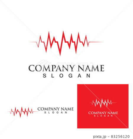 Heart beat wave line logo Heart beat wave line logo 83256120