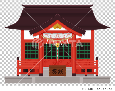 虎廟插畫_屋頂黑色 虎廟插畫_屋頂黑色 83256268