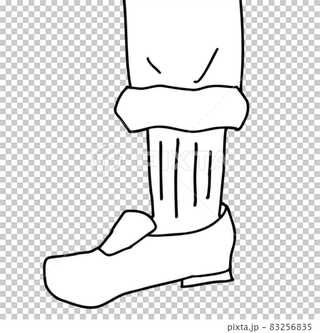 ちょい見せ靴下の線画イラスト 83256835