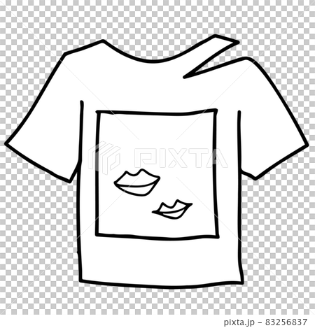 ロックな半袖Tシャツのイラスト（線画）のイラスト素材 [83256837] - PIXTA