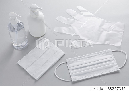 感染予防　マスク　消毒液　ハンドソープ　除菌シート　ビニール手袋 83257352