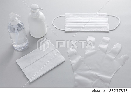 感染予防　マスク　消毒液　ハンドソープ　除菌シート　ビニール手袋 83257353