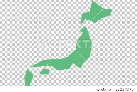 Simple green map of Japan Simple green map of Japan 83257376
