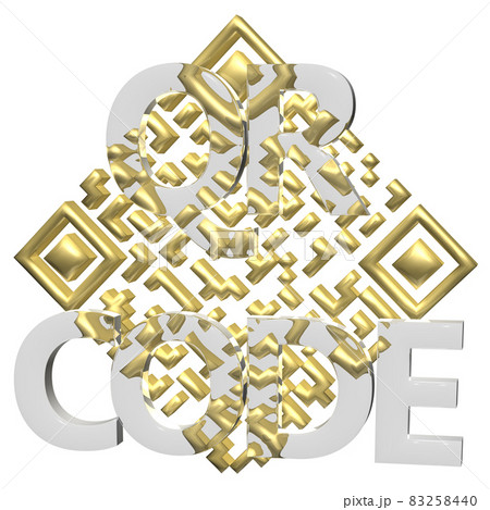 Abstract example of a three-dimensional QR code as a background. 83258440