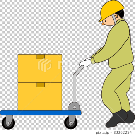 推車的工人（紙板米色） 83262254