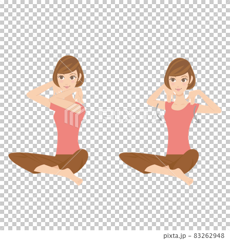 ヨガ 肩回し リラックス 女性 ヨガ 肩回し リラックス 女性 83262948