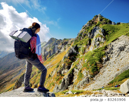 山頂を眺めている登山家 山頂を眺めている登山家 83263906