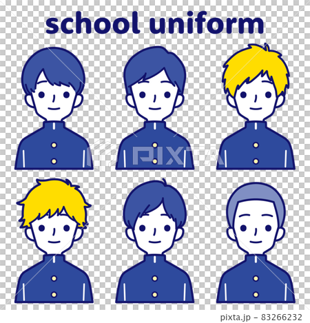 人物イラストセット_男子高生_ビタミンカラー 83266232