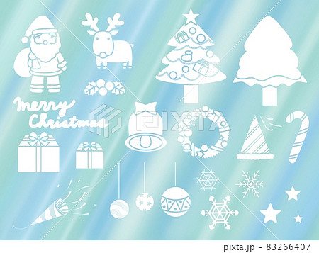 クリスマスの素材　白ステンシル 83266407