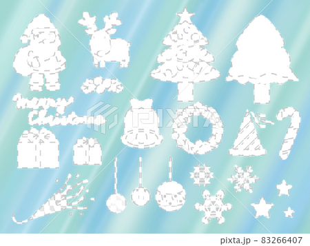 クリスマスの素材　白ステンシル 83266407
