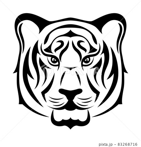 Tiger head - vector logo template concept silhouette illustration. 83268716
