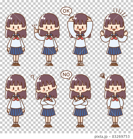 穿制服的女孩的各種姿勢 穿制服的女孩的各種姿勢 83269753
