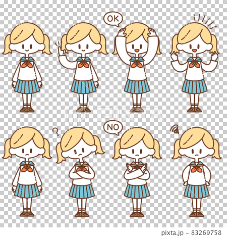 穿制服的女孩的各種姿勢 穿制服的女孩的各種姿勢 83269758