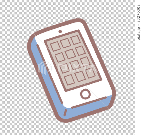 Simple blue smartphone illustration 83270308