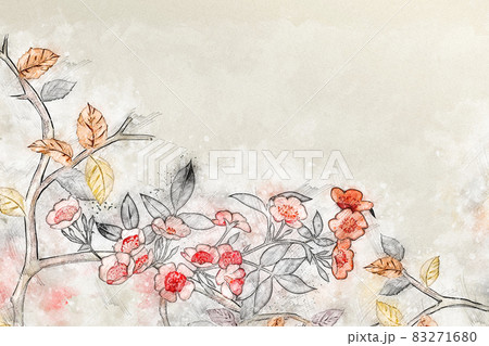 Retro watercolor flower bouquet illustration 83271680
