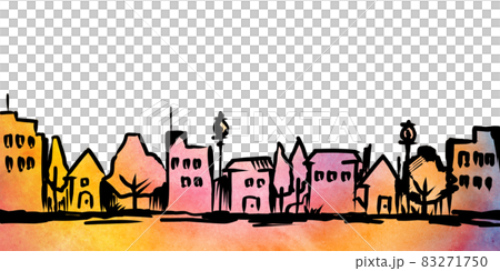 Cityscape sketch line drawing watercolor background Cityscape sketch line drawing watercolor background 83271750