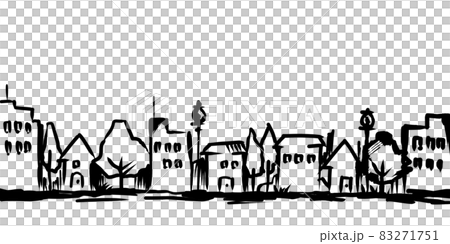 街並みのスケッチ線画イラスト 83271751