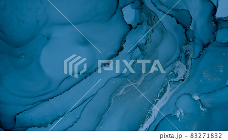 Ink Colours Mix. Art Wave Illustration. Blue 83271832