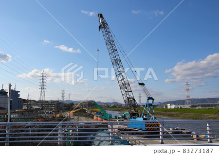 豊中市 桜塚街道 利倉橋 架け替え工事 クレーン伸展 利倉橋整備事業 横位置 別アングル 豊中市 桜塚街道 利倉橋 架け替え工事 クレーン伸展 利倉橋整備事業 横位置 別アングル 83273187